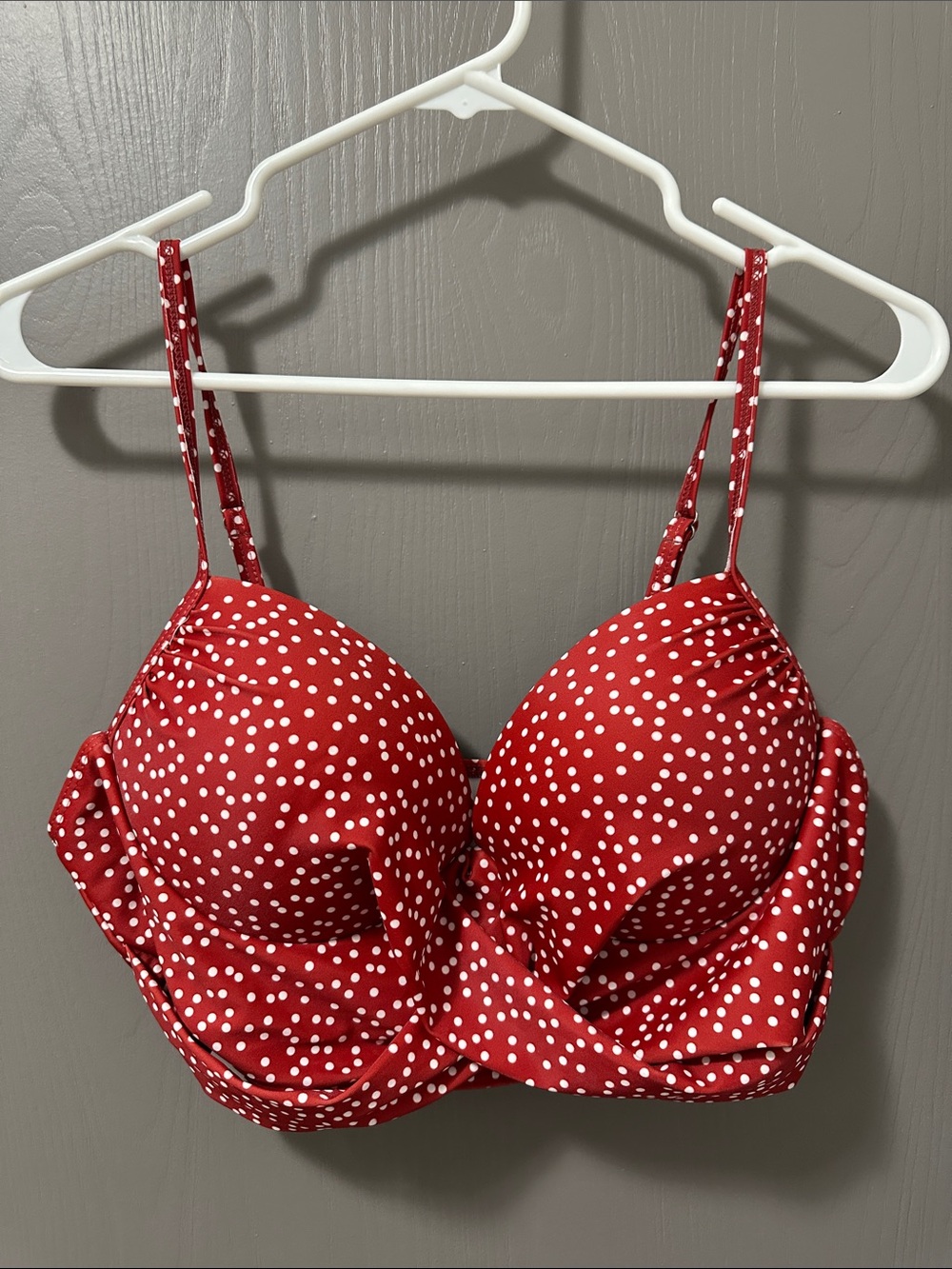 Red Polka Dot Padded Bikini Top
